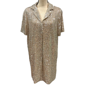 Anthropologie Sunday in Brooklyn Sequin Mini Shirt Dress, Medium